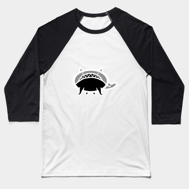 Whale Cat, Dark Baseball T-Shirt by CawnishGameHen
